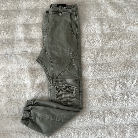 Olive Green Denim Jogger Sz 30 - Picture 2 of 3